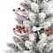 Glitzhome® 4ft Pre-Lit Flocked Artificial Christmas Porch Tree, Multi-color LED Lights
